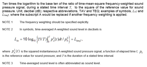 equivalent continuous sound level - Welcome to ASA Standards